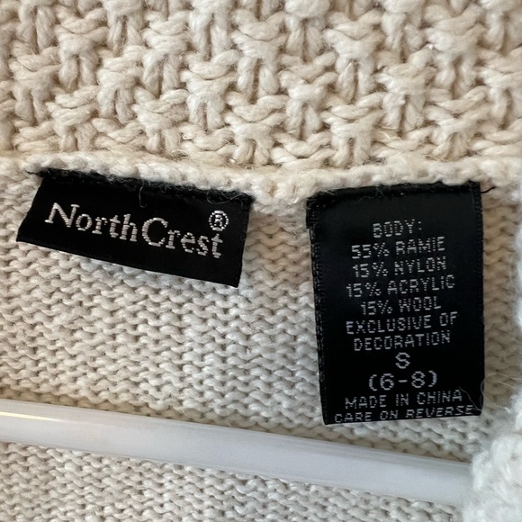 Vintage Northcrest Shawl Collar Embroidered Beaded Trees Zip Up Sweater Grandma - Picture 5 of 6